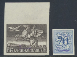 N° 810A 'Postiljon' En 841 'Heraldieke Leeuw 20c' 'Ongetand' Zonder Gom Zoals Uitgegeven, Met Specimen, Zm (OBP € 110) - Otros & Sin Clasificación