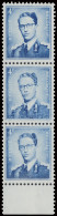 ** N° 926P3-Cu 4fr. Lichtblauw In Verticale Strip Van 3, De 2 Onderste Zegels Hebben Een Onduidelijke Druk, Zm - 1953-1972 Anteojos