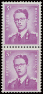 **/* R 4 3fr. Lila In Verticaal Paar, 1 Zegel ** En 1*, Zm (OBP €1.090 Voor 2x **) - 1953-1972 Anteojos