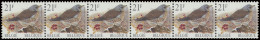 ** R 87a Kramsvogel 21fr. In Strook Van 6, Zm (OBP €2.000) - 1985-.. Pájaros (Buzin)