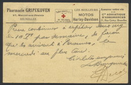 BK 1924 Briefkaart 15c. Houyoux, Toeslag 10c. Voor Rode Kruis, Met Reclame Van Harley Davidson, M - Other & Unclassified