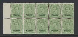 ** OC 65A 5c. Groen, Type II In Veldeel Van 10, Zm (OBP €350) - OC55/105 Eupen & Malmédy