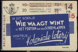 ** A34b (II) Leopold III, 15fr. Met Opdruk, Met Blauwe Rugband, Wie Waagt Wint - Koloniale Loterij, Kleine Scheurtjes On - 1907-1941 Antiguos [A]