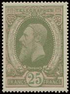 ** TG 10 25fr. Donkerreseda, Zm (OBP €180) - Timbres Télégraphes [TG]