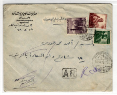 EGYPT COVER With Content AR - Registered - 1955 - Mi. 398 Farmer, Mi. 407 Mosque, Mi. 474  (GB100) - Covers & Documents