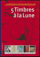 LIT Kuifje, 5 Timbres à La Lune Met Zegels, Oplage 4000ex./zonder N°, Zm - Philabédés (cómics)