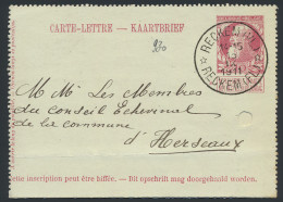 PWS 1911 Kaartbrief N° 74 Met Prachtige Relaisstempel Van Reckem (VL) - Reckem (Fl) 15.IX.1911 Naar Herseau, Perfogaatje - Otros & Sin Clasificación