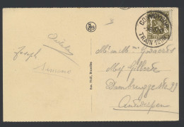 PWS 1937 Mooie Postkaart Met N° 420 En Datumstempel CONVOYEUR - Train 1208 Op 3.8.37 Naar Antwerpen, Zm - Otros & Sin Clasificación
