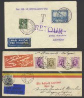 Kleine Verzameling 'Air Mail' Naar O.a. Zweden, Belg. Congo, Syrië, Enz.. Ook Retourpost En Helipost, Zm/m. - Other & Unclassified