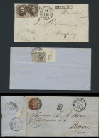 1855/1901, Kleine Posthistorische Verzameling Vh Perceptiekantoor 'Termonde- Dendermonde', Met 12 Brieven + 1 Groot Frag - Colecciones