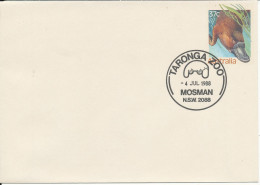 Australia Postal Stationery Cover 100 Anniversary Taronga Zoo Mosman 4-7-1998 With Platypus In The Postmark - Postal Stationery