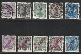 Portugal Stamps 1910 D Manuel II & Surcharge Republica Condition Used  #156, 157, 158, 161, 164, 165 - Usati