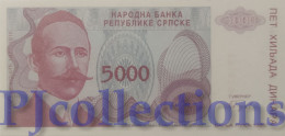 BOSNIA HERZRGOVINA 5000 DINARA 1993 PICK 152a UNC - Bosnie-Herzegovine
