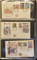 FDC 1957/2000 Verzameling 1360 FDC's In 9 Albums, W.o. Kuifje, Zm - Colecciones