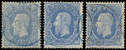 N° 3 '25c Blue' (3x) All Cancelled Banana (in Blue) And Boma (in Black), VF (OBP € 180) - 1884-1894