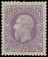 * N° 5 5fr. Lilac, Well Centred, With One Short Perf On Top, Very Well Centred, With Certificate, F (OBP €785 + 135%) - 1884-1894