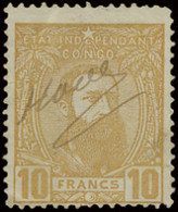 N° 13 '10 Fr Yellow Ochre' Off Centre To The Bottom, Cancelled By Signature, Small Thinning On 1 Perf, Used As Revenue S - 1884-1894