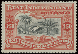 * N° 27 3,50fr. Vermilion Mols Congo Free State Issue, Very Fresh, Vf (OBP €260) - Other & Unclassified