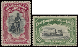 * N° 28, 29 5fr. Carmine And 10fr. Green, Perf. 14 1/4 From Congo Free State Issue, Very Fine, Vf (OBP €285) - Sonstige & Ohne Zuordnung