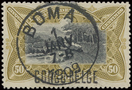 N° 35 B2 '50c Olive' With Brussels Overprint 'Congo Belge Type B2', Cancelled First Day Boma 1 Jan 1909, Scarce, VF. - Sonstige & Ohne Zuordnung