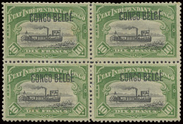 **/* N° 40/49 5c. To 10fr. Mols With Typo Overprints CONGO BELGE In Blocks Of 4, Some Large Overprints T2, One 25c. Thin - Sonstige & Ohne Zuordnung