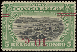 */(**) N° 100-Cu 10c. On 5c. Green Mols Bilingual 1915 With Inverted Carmine Overprint Of Boma 1922, Plate VI + F, Parti - Sonstige & Ohne Zuordnung