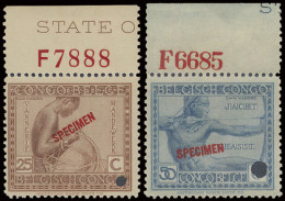 ** N° 109, 110, 112, 114, 115 (2x), 119, 127 - Vloors Issue With SPECIMEN Overprint In Red, Punched, All With Top Selved - Sonstige & Ohne Zuordnung
