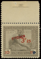 ** N° 161A 3fr. 25 / 3fr. Brown Olive Vloors Issue, Full Set, With SPECIMEN Overprint In Red, Punched With Top Selvedge, - Sonstige & Ohne Zuordnung