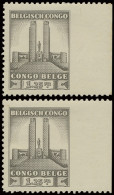 * N° 219-Cu (2x) 1,25fr. Brown Grey With Curiosity Of Perforation, Unperforated Between The Stamp And The Right Margin B - Altri & Non Classificati