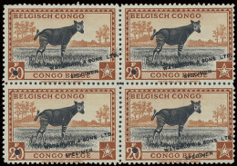 **/* Type 246 (block Of 4) 20fr. Orange Brown And Black - Publicity Colour Proof With Demonetization Hole And Overprint  - Other & Unclassified