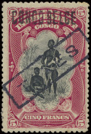 * N° 38B 5fr. Pink Carmine With Brussels Overprint CONGO BELGE Type B2, With Boxed TAXES, Scarce, With Cert., Vf (OBP €7 - Otros & Sin Clasificación