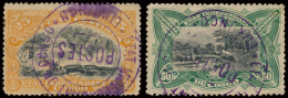 N° 21 An 24 25c. Orange And 50c. Green, Cancelled Lukungu - État Independant Du Congo - Postes (Keach Type 3A1) In Viole - Otros & Sin Clasificación