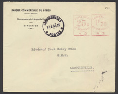 1931 Cover Franked With Red Mechanical Franking Marks 25c. - A2 And 1,75fr. - A2 And Sent From Leopoldville April 17, 19 - Altri & Non Classificati