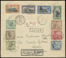 1926, Inauguration Ligne Aérienne Roi Albert Katanga Bas Congo 12-13 Févr. 1926, Black Cachet On Registered Airmailcover - Other & Unclassified