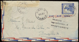 1948, Crash Mail 'Accident Avion Sabena/ Avons Laisser Poursuivre/ Vers Destinations' 3 Straight Linear Mark On Airmail  - Otros & Sin Clasificación