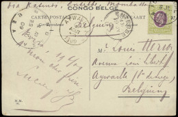 1909 Picture Postcard Written In Uvira/Belgian Congo, June 19th, 1909 And Posted At Fort Portal/Uganda And Sent To Aywai - Otros & Sin Clasificación