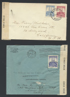 1941/1942 Small Lot Of 4 Censored Cover Franked With Monument Issue, 3 Of Them With Belgian Congo Censor Tape And One Wi - Otros & Sin Clasificación