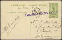 PWS 1913 Postal Stationery Stibbe N° 42 With View N° 54, Posted On Board Of Paquebot Leopoldville (linear Mark In Violet - Otros & Sin Clasificación