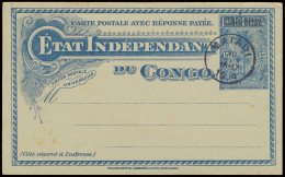 PWS Postal Stationery Stibbe 23P 15c. + 15c. Prince Issue With Typo Overprint CONGO BELGE With CTO MATADI 30 SEPT 1909 I - Autres & Non Classés