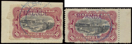 N° 10 And 17 (with Faults) 10c. Carmine With Tombeur Handstamp Overprints RUANDA And URUNDI, The Ruanda Stamp Cancelled  - Other & Unclassified