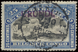 N° 19 25c. Blue With Tombeur Handstamp Overprint URUNDI And Cancelled Albertville November 13, 1916, Vf - Otros & Sin Clasificación