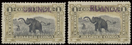 * N° 15B And 22B 1fr. Olive With HAVRE Handstamp Overprints RUANDA And URUNDI With Hinge, Vf (OBP €880) - Sonstige & Ohne Zuordnung