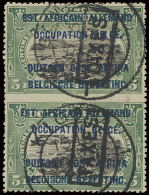 N° 28-Cu 5c. Green, Vertical Pair Unperforated Between Stamps With Boxed Overprint TAXES And Cancelled KIGOMA, A Very Sc - Sonstige & Ohne Zuordnung