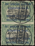 N° 28-Cu 5c. Green, Vertical Pair Unperforated Between Stamps With Boxed Overprint TAXES And Cancelled KIGOMA, A Very Sc - Otros & Sin Clasificación