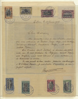 N° 28A, 29B, 30A, 31B, 32B, 33A, 34B, 35B, Bilingual 1915 With E.A.A.O.B. Overprint, Applied On A Letter And Cancelled C - Autres & Non Classés