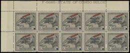 ** N° 61 (block Of 10 Stamps) 10fr. Black With SPECIMEN Overprint In Red, Punched, With Marginal Inscription F - 6685 -  - Other & Unclassified