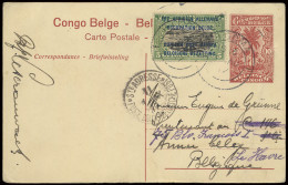 PWS 1917 Belgian Congo, Postal Stationery Stibbe N° 43 View N° 12 Uprated With OBP N° 28 5c. Green Overprinted E.A.A.O.B - Sonstige & Ohne Zuordnung