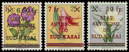 ** Error Of Surcharge On Flowers Issue, 6,50fr. On 10c., 7fr. On 25c., 10fr. On 20c., MNH, Uncommon, Vf - Sur Kasai