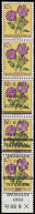 ** Error Of Surcharge On Flowers Issue 6,50fr. On 10c. Vertical Strip Of 5 With 2 Stamps Without Surcharge 1 Stamp Norma - South-Kasaï