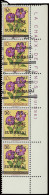 ** N° 3-Cu 25c. On 10c. Flowers Issue, Vertical Strip Of 5 Stamps Including 2 Showing Misplaced Surcharge À CHEVAL, MNH, - Sur Kasai